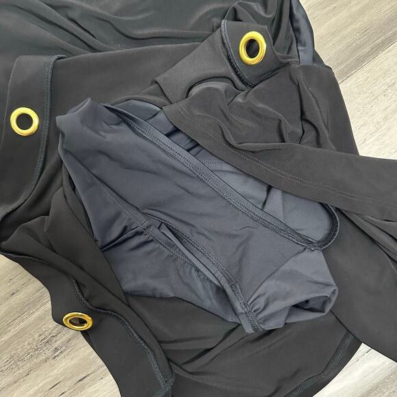 NEW Beyond Control Grommet Swim Tummy Control Dress Women's Black Size 8 - Picture 5 of 5